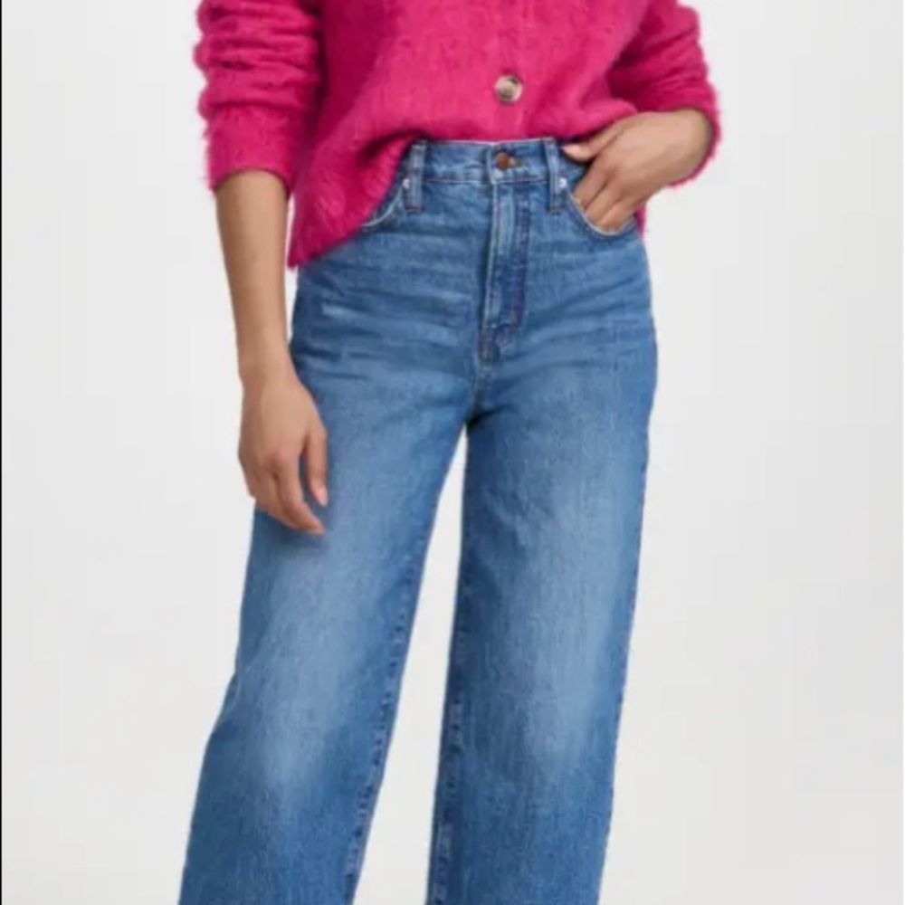MADEWELL The Perfect Vintage Wide Leg Crop Jeans Cresslow Wash 27